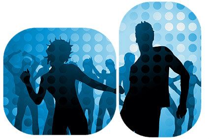 disco-dancing-figures-in-silhouette-vector-material-24119